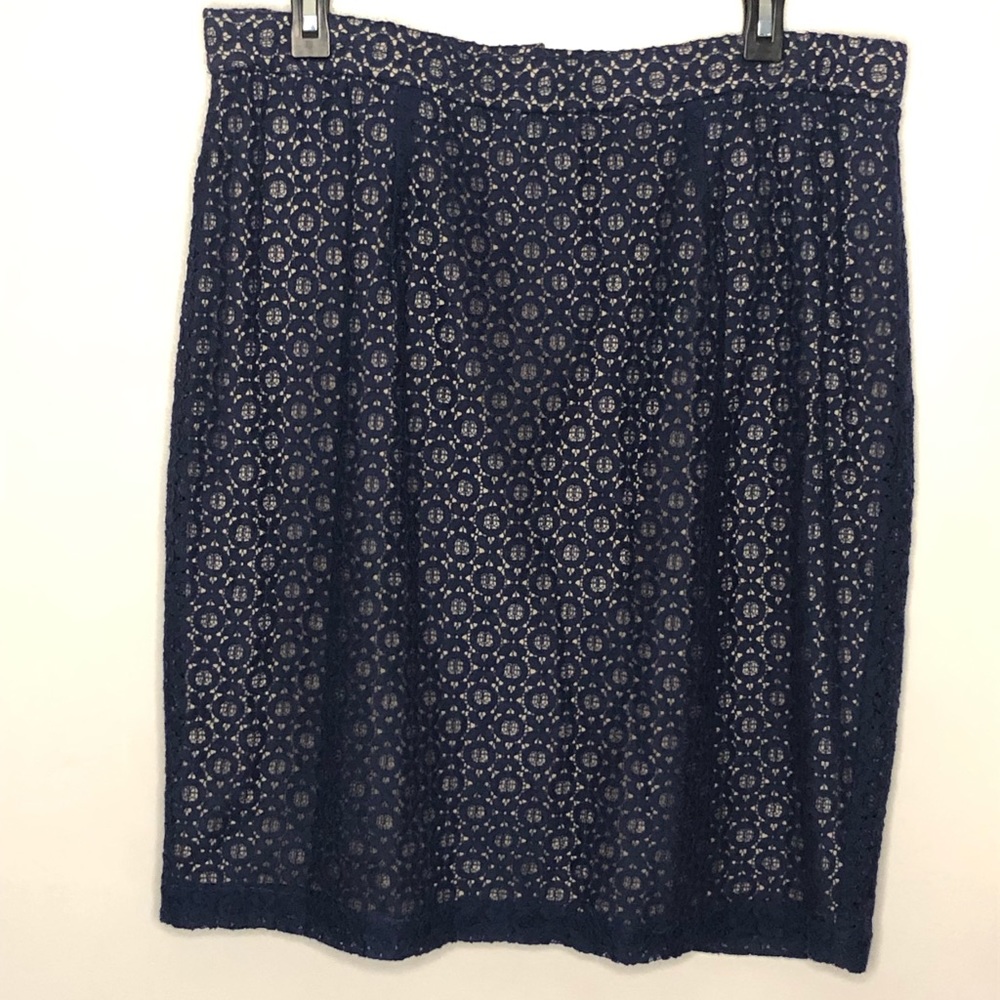 Styled by Joe Zee Pencil Skirt Navy Blue Size 16